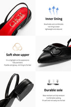 CHCH Women's Sandals 2026 New Black Pointed Flat bottomed loafers Simple Black Business Women's Shoes