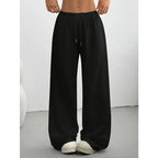 Autumn and Winter Gray Wide Leg Casual Sports Drape, Slimming and Versatile Floor Length Women's Pants