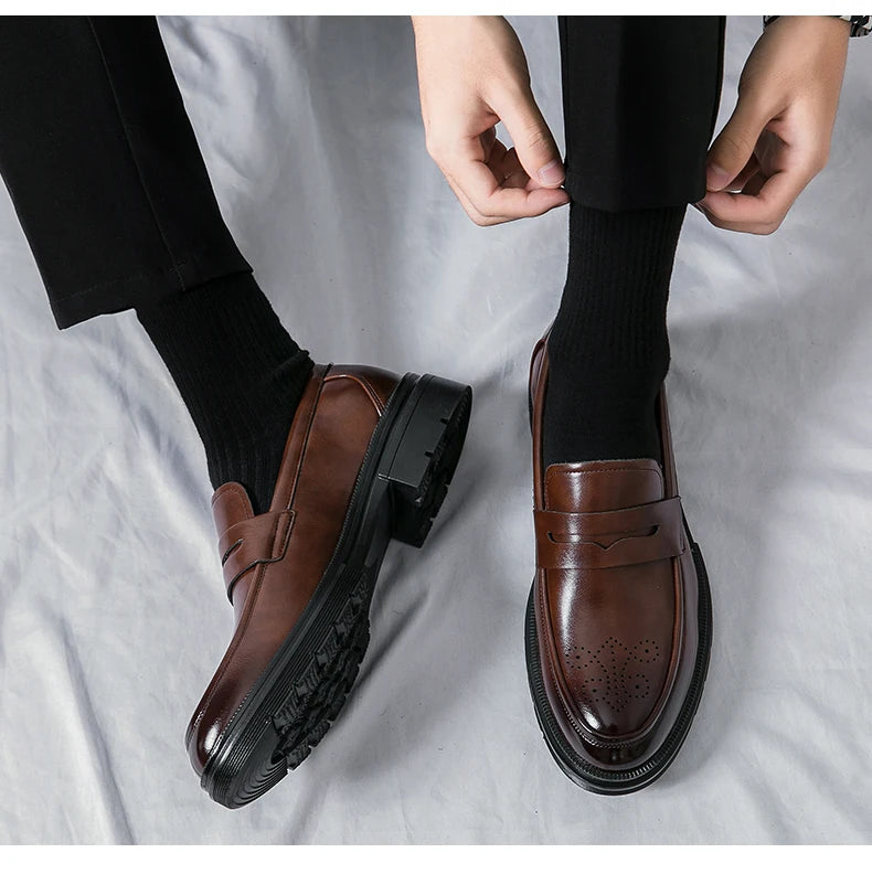 High Quality Dress Shoes Man Comfortable Business Social Leather Shoes For Man Casual Men's Italian Formal Shoes Man Loafers