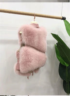 Autumn Winter Splicing Imitation Fox Fur Grass Vest Women Short Jacket 2025New Fashion Versatile Sleeveless Lady Waistcoat Coat