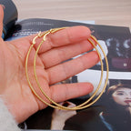 Hgflyxu Stainless steel Gold Hoop Earrings Large size Circle Ear Accessories Fashion Jewelry