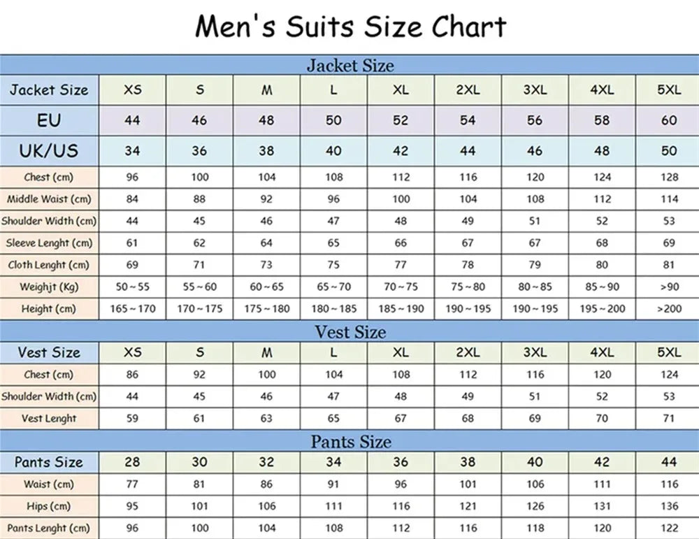 Fashionable Single-Breasted Men's Suit Set For Wedding Formal Business 2PCS Men's Suit Set Including Jacket Vest Pants Customize