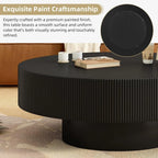 31 Inch Modern Round Coffee Table with Sturdy Base, Wood Center Tables for Living Room Reception Room, Easy Assemble