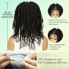 14Inch Full Lace Braided Wigs Synthetic Lace Frontal Twisted Braids Wigs with Baby Hair Knotless Box Braids Wig for Black Women