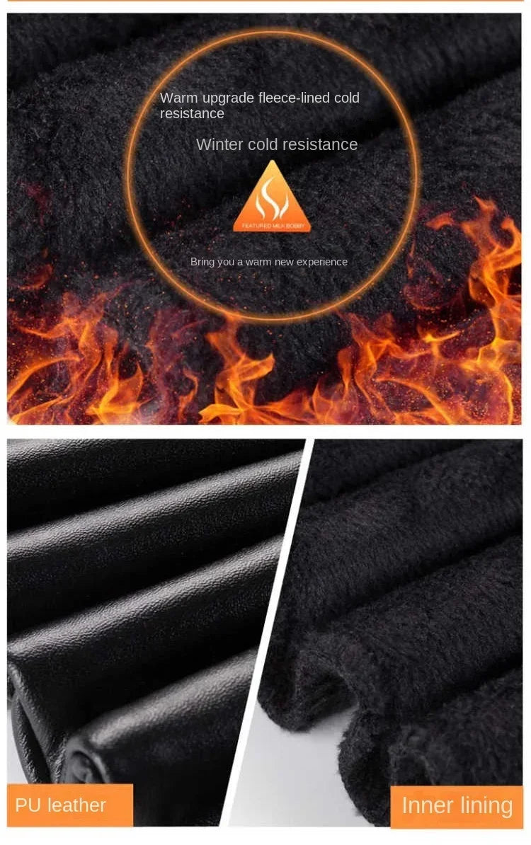 High Waist Faux Leather Leggings – Warm Winter Pants