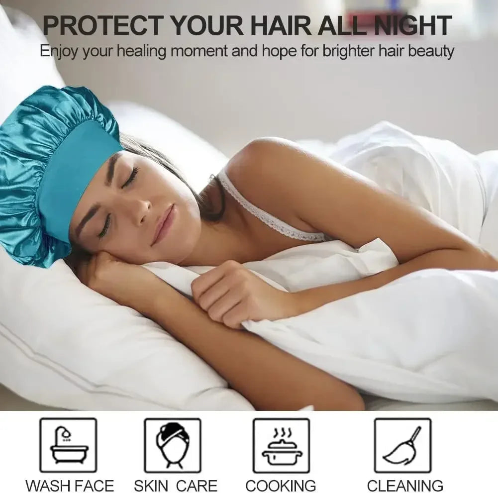 Bonnet Satin Sleeping Hat Hair Night Sleep Cap Head Cover Shower Caps for Bath and Sauna Bathing Shower Caps Bathroom Products