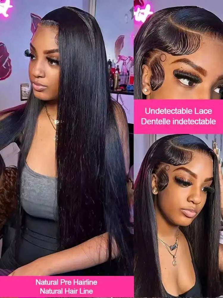 250 Density 40 42 Inch Straight Lace Front Human Hair Wigs 13x4 13x6 HD Lace Frontal Wig Remy Glueless Straight Human Hair Wigs