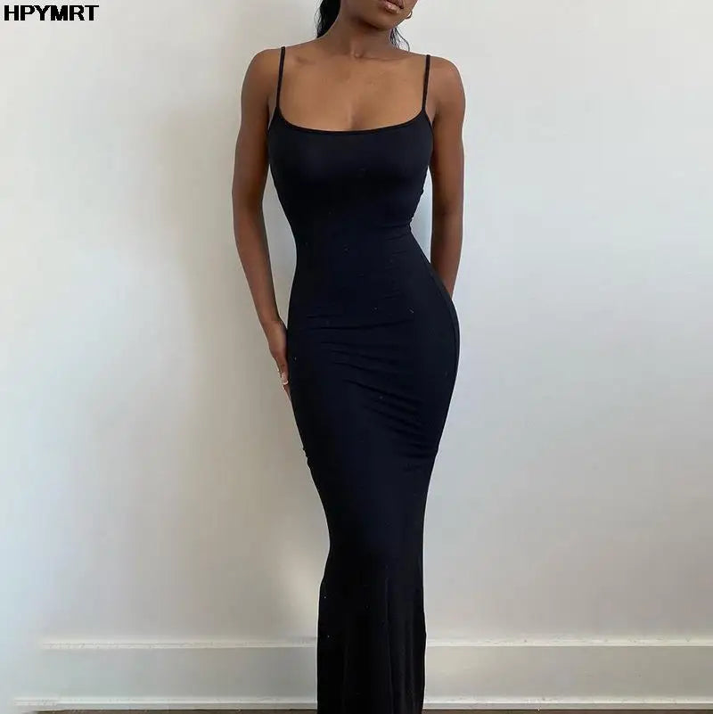 Satin Slip Sleeveless Backless Slim Sexy Maxi Dress 2022 Spring Women Party Y2K Concise Bodycon Elegant Dresses Female Clothing Secondary image