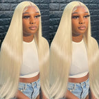 613 Colored Straight Human Hair 13x4 HD Blonde Lace Front Wigs 200 Density 13x6 Transparent Full Lace Frontal Wigs 44 46 Inches
