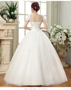 New Plus Size Wedding Dress Slimming Floor-length Back Strap Lace Flower Wedding Dresses for Women White Dress Vestidos De Novia