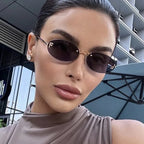 Elegant Diamond Oval Sunglasses Male Letter "F" Rimless Sunglasses  Car Sunglasses  Driving Glasses Sunglasses Women