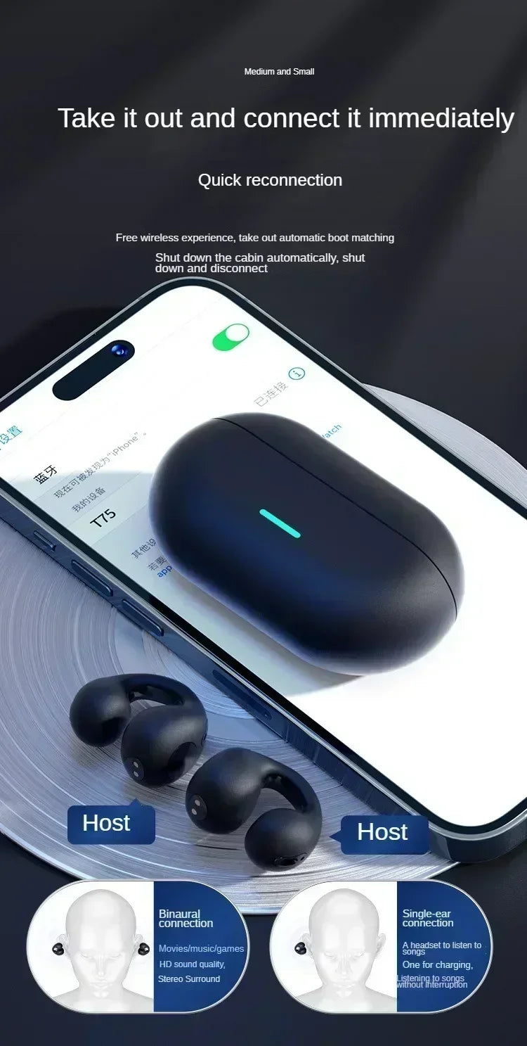 Original T75 TWS Touch Control Wireless Headphones Bluetooth Earphones Sport Earbuds Music Headset For Iphone Xiaomi phones