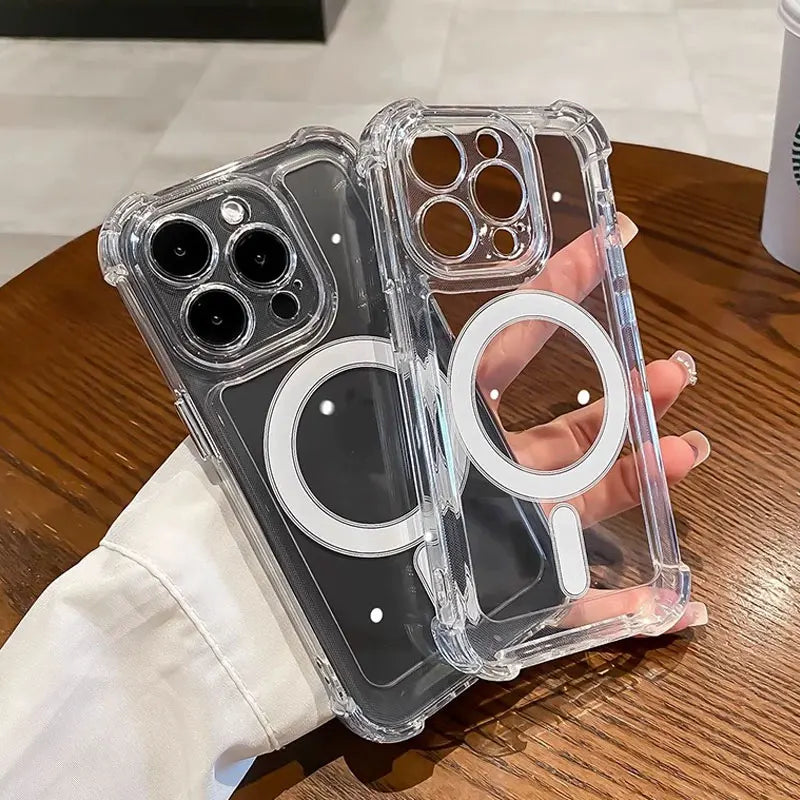 Transparent Magnetic Soft Phone Case For iPhone 17 Air 16 15 14 Plus 13 12 11 Pro Max Wireless Charge Magsafe Shockproof Cover Secondary image