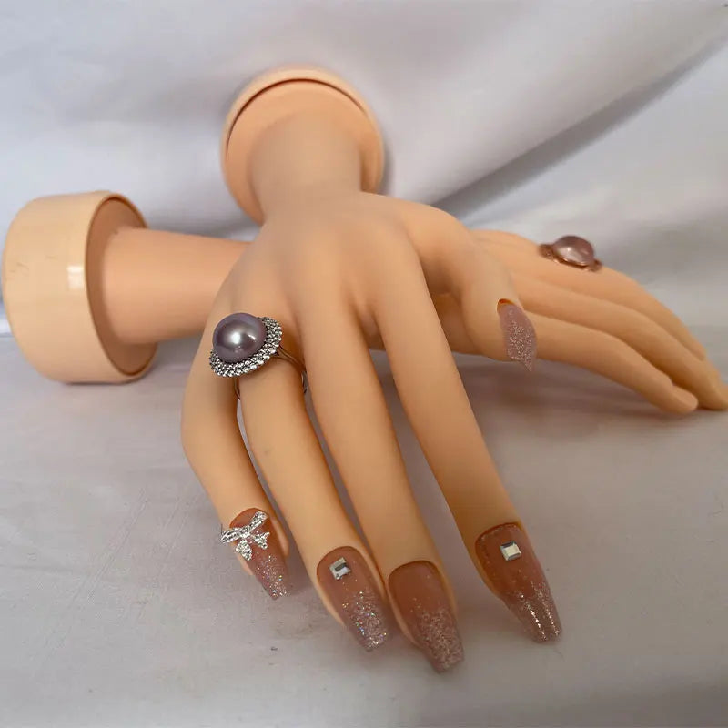 Mannequin Hand Women's Lifelike Soft Model for Jewelry Display Nail Art Manicure Fashion Teaching