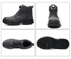 Rotating Button Work Shoes for Men Anti Puncture Work Sneakers Waterproof Work Safety Shoes Non Slip Steel Toe Tactical Boots