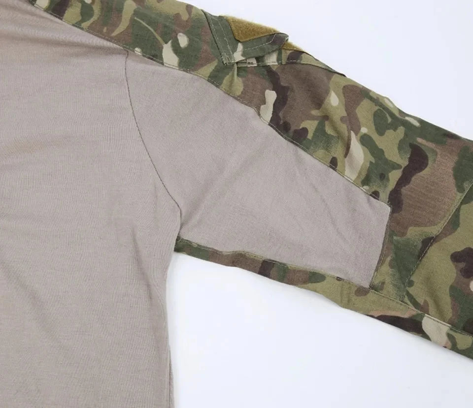 Men's Outdoor Tactical Hiking T-Shirts,Hunting Camouflage Long Sleeve Hunting Climbing Shirt,Male Breathable Sport Clothes