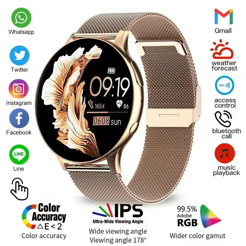 2026 New Women SmartWatch Bluetooth Call Lady Watches Sport Waterproof  Heart Rate  Sleep Smart Watch for  Women Present Gift Main image