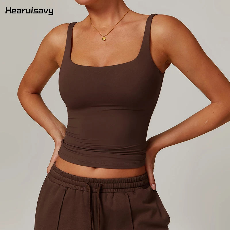 Summer Women's Workout Yoga Tank Top Quick-Dry Gym Sports Vest Female Running Tight Top Women U-Back Fitness Underwear Secondary image