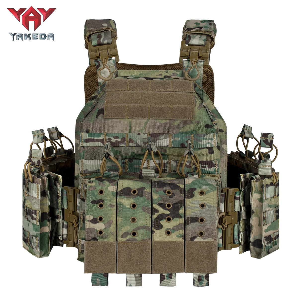 YAKEDA Quick Release 1000D Nylon Tactical Outdoor Vest With Adjustable and Molle System for Airsoft Hunting