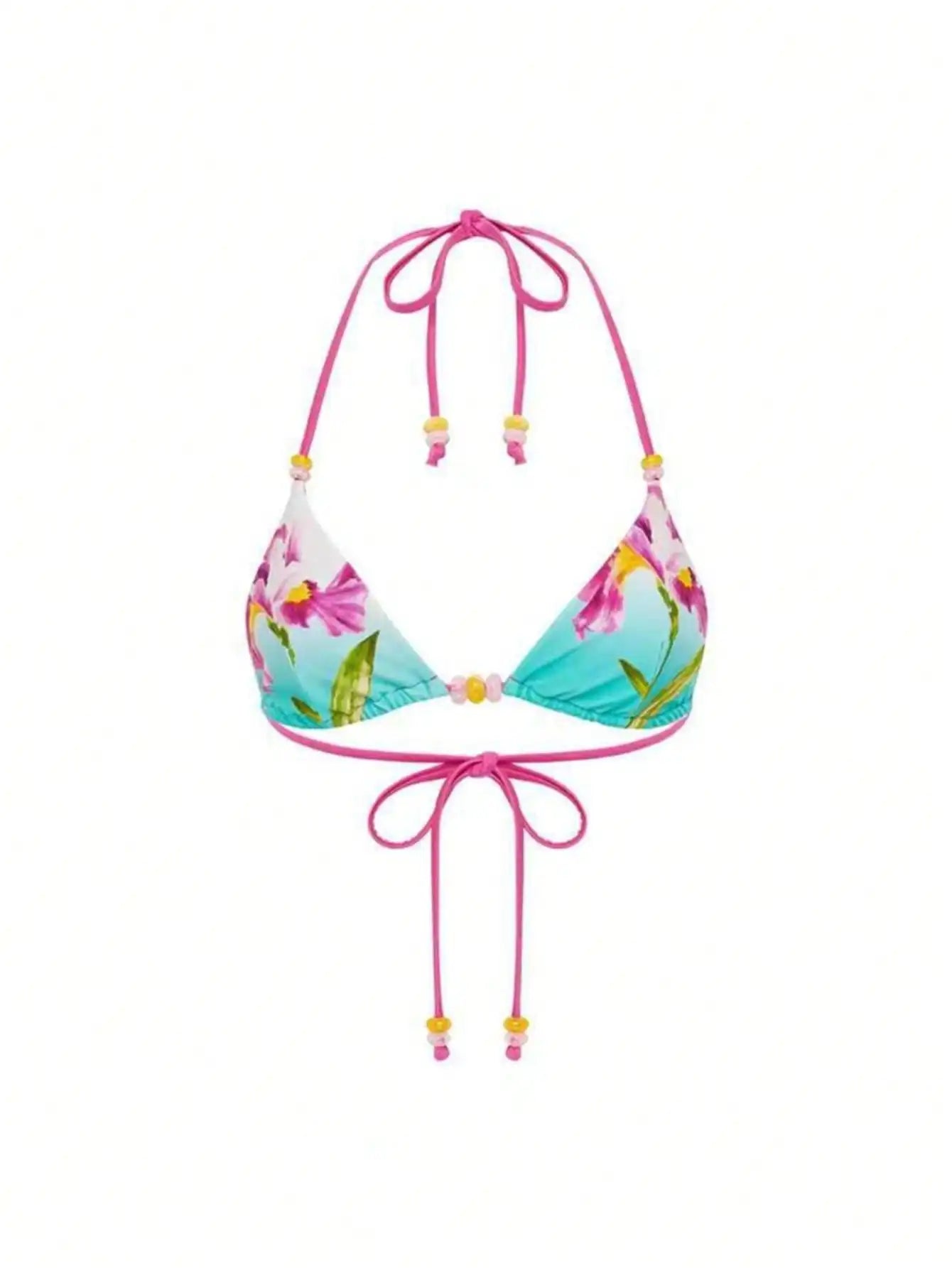 Women's Sexy Triangle Bikini 3 Pieces Set – Printed Summer Beachwear For Casual,Suitable For Easter,Swimsuits For Woman