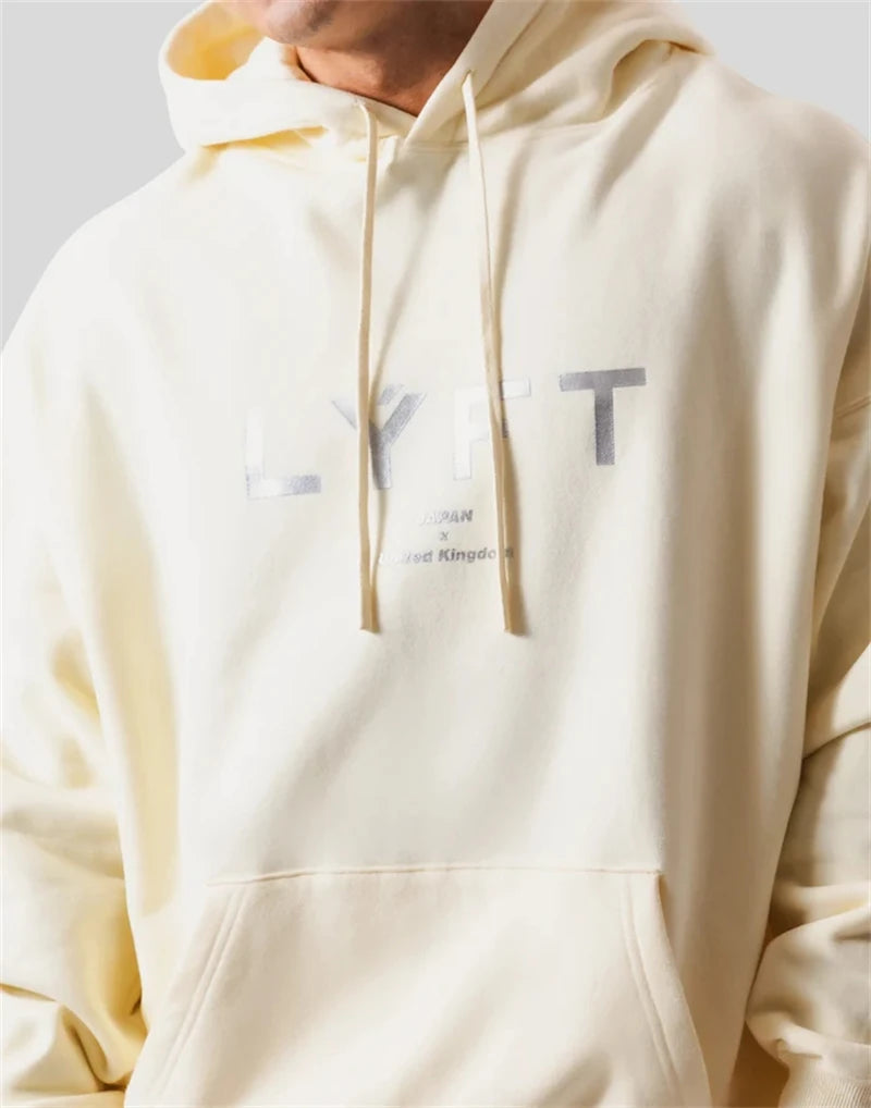 LYFT Classical LOGO Men Hoodies Winter Fleece Warm Mens Sweatshirt Fashion Streetwear Casual Men's Loose Pullovers Brand Hoody