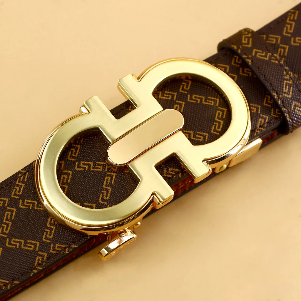 Men's Belt with Alloy Automatic Buckle for Jeans Business Pants Accessory Perfect Gift for Husband Father