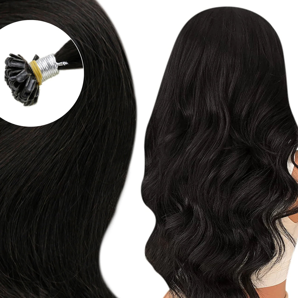 Full Shine U Tip Hair Extensions Fusion Hair Balayage Color 40-50g Keratin Glue Beads Prebonded Human Hair Extensiones