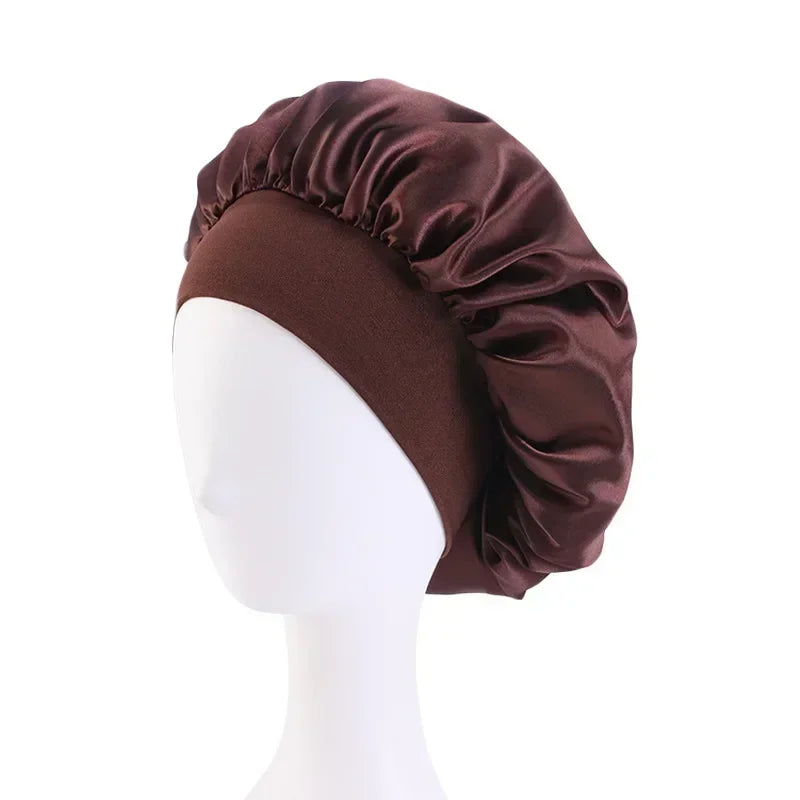 Bonnet Satin Sleeping Hat Hair Night Sleep Cap Head Cover Shower Caps for Bath and Sauna Bathing Shower Caps Bathroom Products
