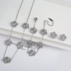 Hot Sale Stainless Steel Laser Five Leaf Flower Petal Adjustable Clover Bracelet Classic for Woman Girl Brand Jewelry Party Gift