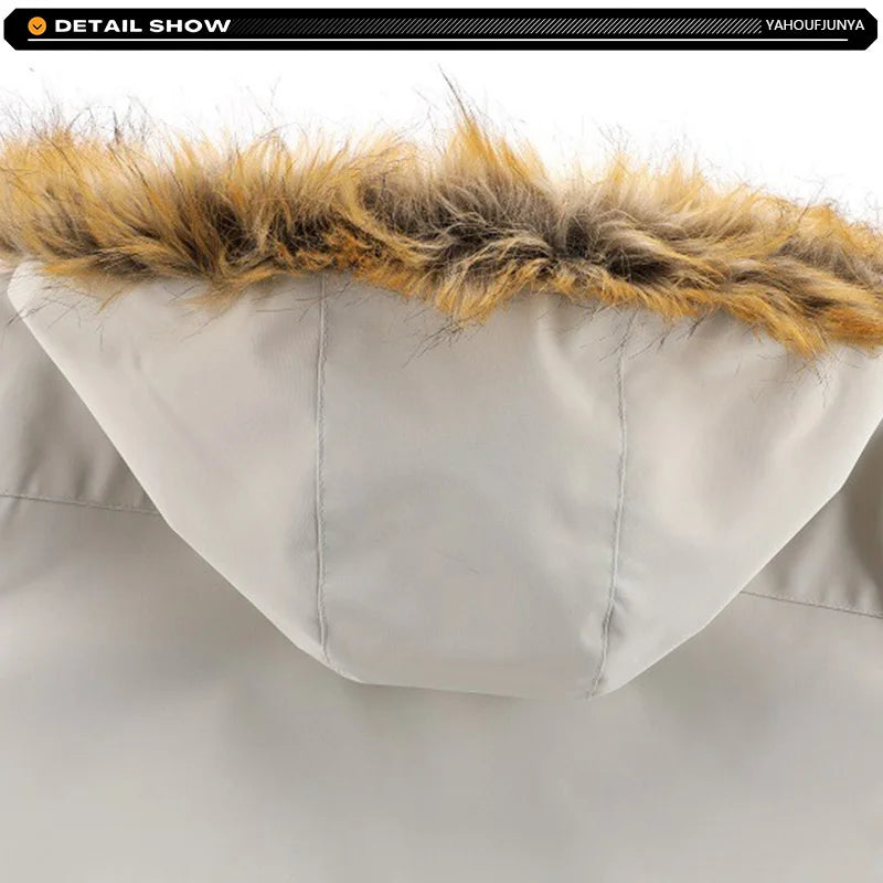 New Winter Men Outwear Fleece Warm Removable Hooded Hiking Jacket Men Outdoor Windproof Casual Fashion Jacket Coat Male Clothing