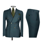 Men's Double Breasted Tuxedo Suit Shawl Lapel Slim Fit 2 Piece Blazer & Pants Formal Business Luxury Suits Casual Wedding Groom