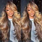 13x4 13x6 HD Lace Front Wigs 200% Density P4/27 Highlight Body Wave Human Hair Wigs 36 Inch Pre Plucked Brazilian Human wigs
