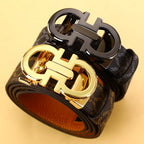 Men's Belt with Alloy Automatic Buckle for Jeans Business Pants Accessory Perfect Gift for Husband Father