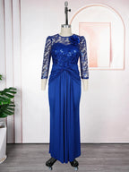 Elegant Women Luxury Party Dresses Sequin Pleated Mermaid Gown Wedding Prom Birthday Dinner Long Dress Ladies Africa Clothing