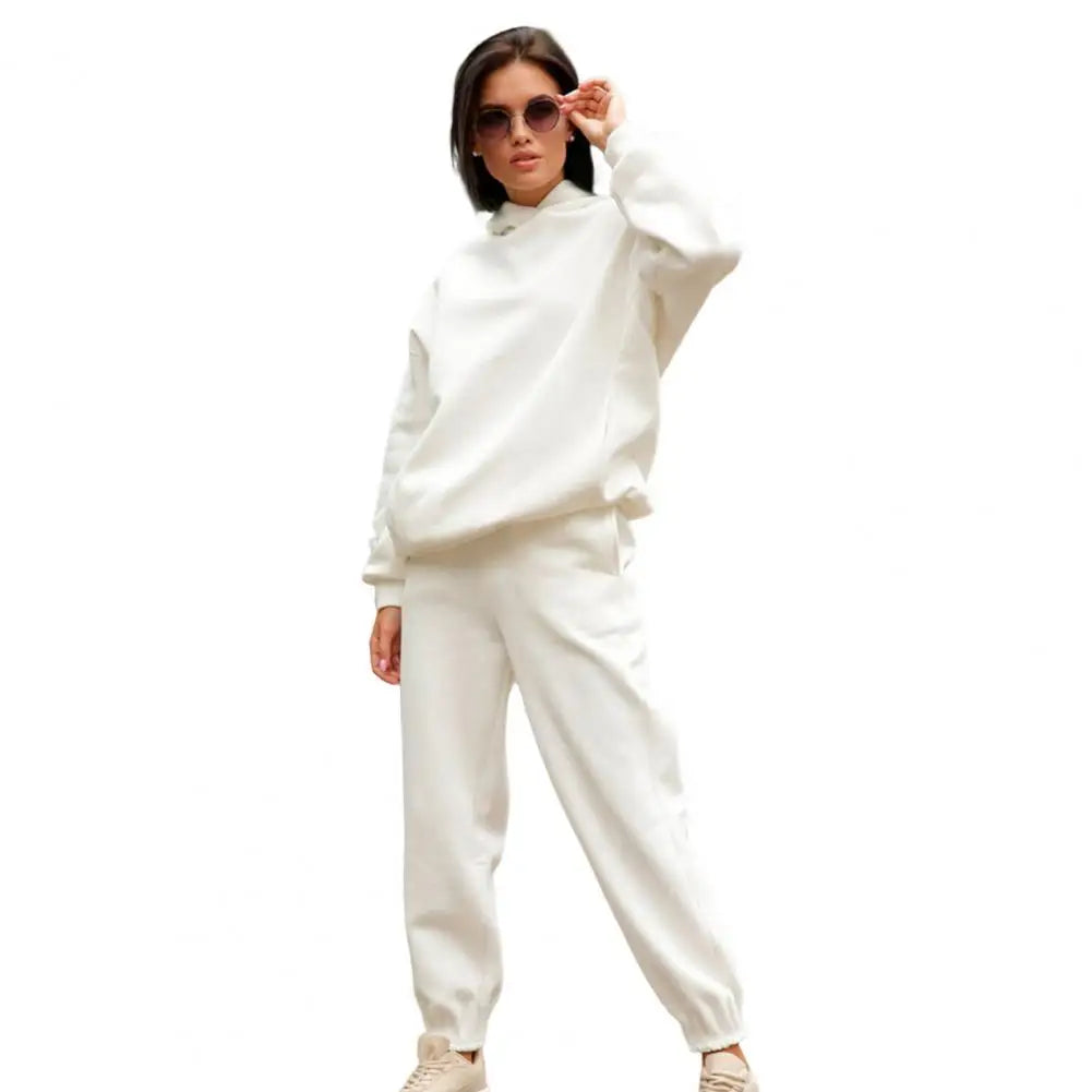 Women Tracksuit Autumn Winter Warm Hoodies Top Suits Casual Hooded Sweatshirts And Jogging Pants Outfits Sweatpants 2 Piece Sets