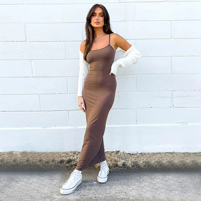 Satin Slip Sleeveless Backless Maxi Dress Women 2025 & 2026 Y2k Summer Bodycon Elegant Sexy Outfits Ladies Birthday Party Club Sundress Main image