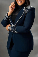 2 Pieces Women's Sets Autumn Winter Long Sleeve Pearl Blazers Suit Tops And Pants Suits Two Piece Set Tracksuit Outfit 2026