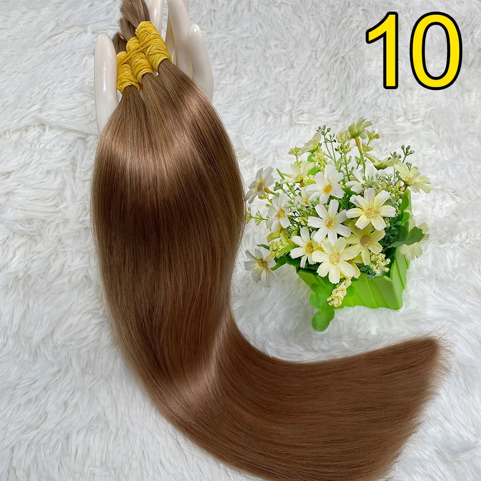Ombre Straight Bulk Braiding Hair 100% Brazilian Virgin Remy Human Hair Extensions 613 Blonde Color Natural Hair Piece