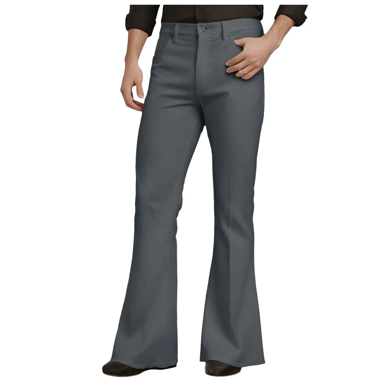 Vintage Flared Pants For Men Harajuku High Waist Skinny Pants Male Retro Slim Fit Bell Bottom Trousers Street Wear Pantalones