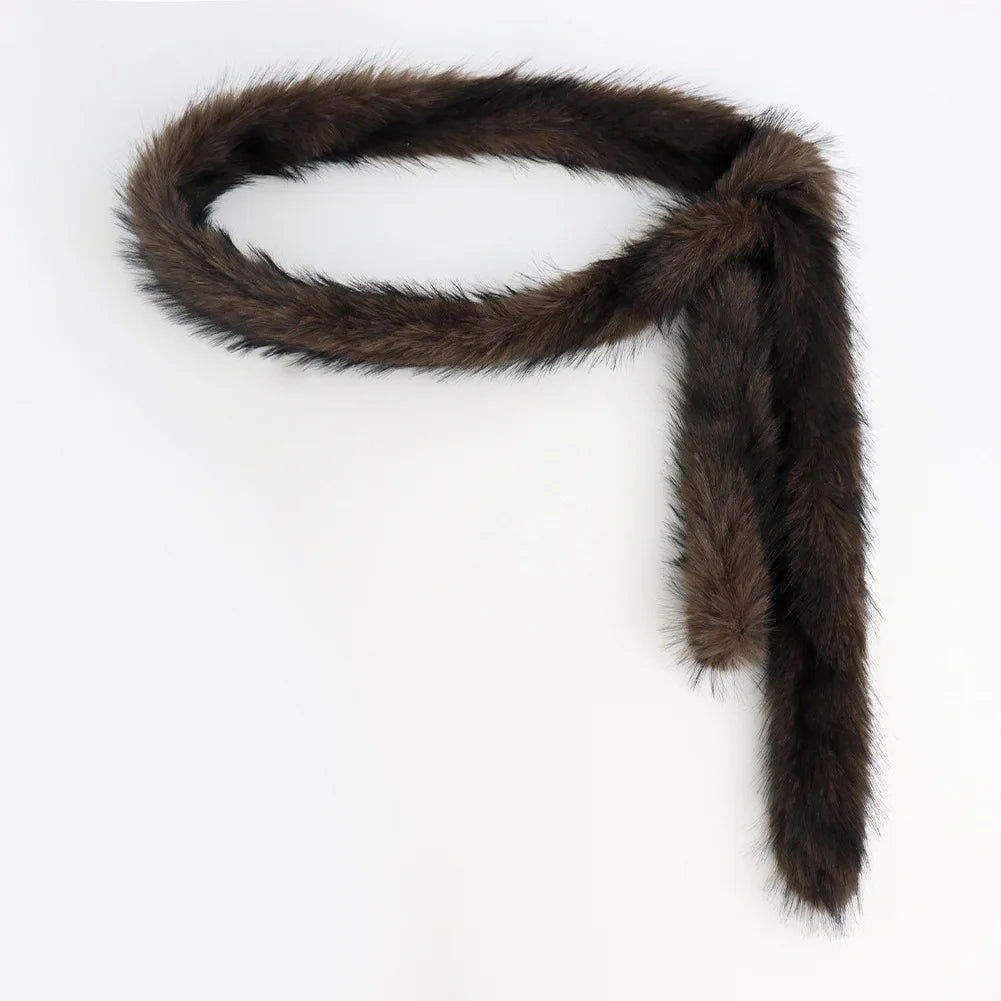 New Spicy Girl Subculture Plush Waist Belt Women Cute Furry Warm Scarf Y2K Sexy Long Faux Fur Waist Punk Dancing Prop 180 cm