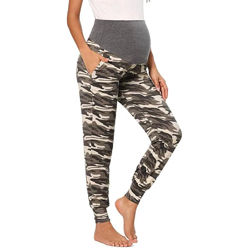 Maternity Yoga Pants Seamless Knitted Sports Pants Pregnant Women Moisture-wicking Quick-drying Breathable Belly Support Pants Secondary image