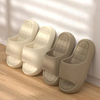 Unisex Bathroom Slippers Cloud Cushion Slides Summer Flat Sandals Thick Platform Shoes Man Indoor Non-Slip Couple Flip Flops