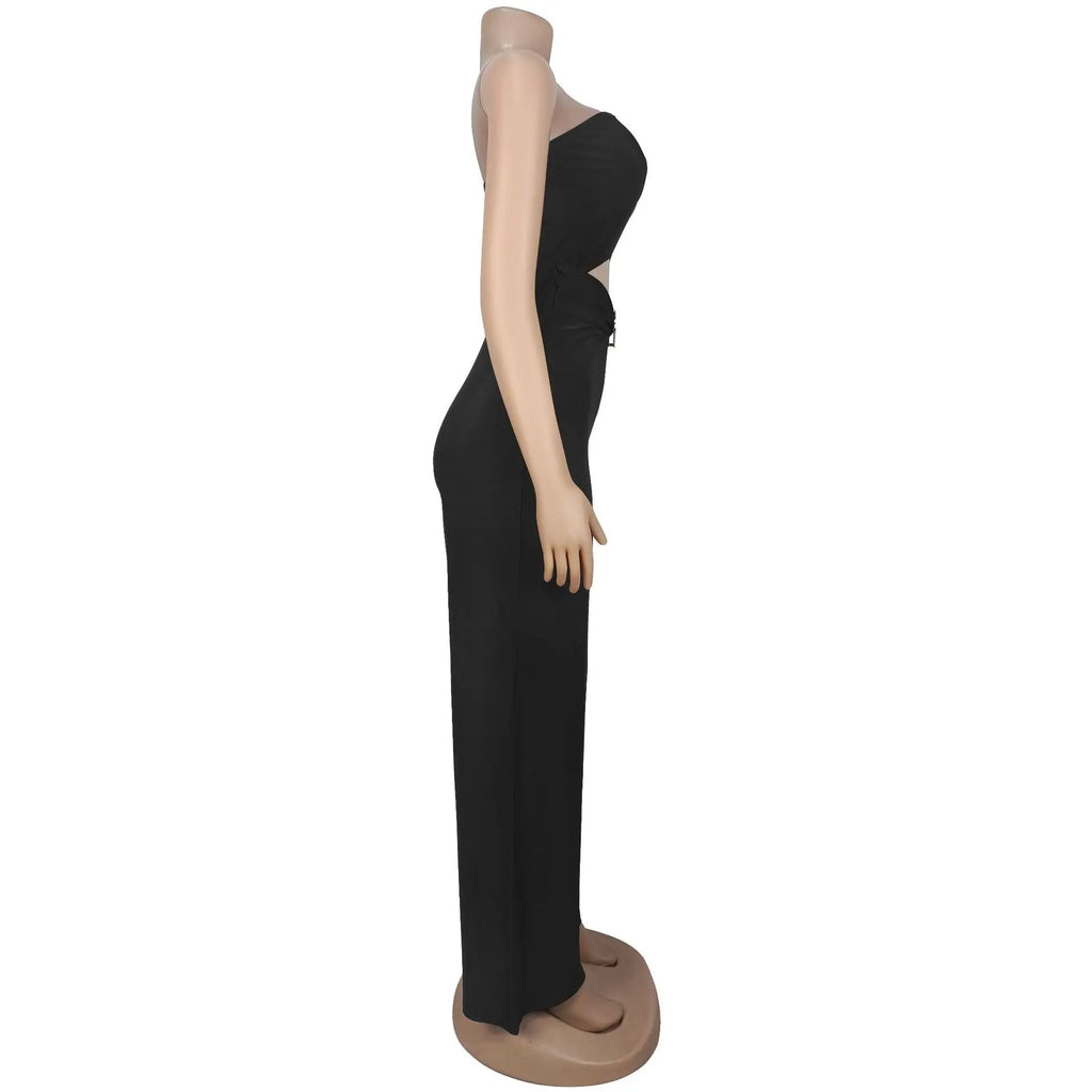 FAGADOER Sexy Hollow Out Bodycon Jumpsuit for Women Solid Color Sleeveless Backless Rompers Female Streetwear Overalls 2026 New