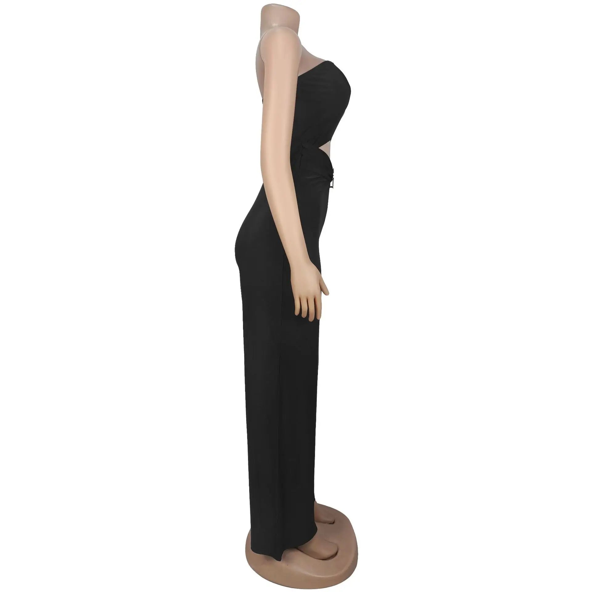 FAGADOER Sexy Hollow Out Bodycon Jumpsuit for Women Solid Color Sleeveless Backless Rompers Female Streetwear Overalls 2026 New