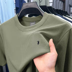 High end silky cotton breathable short sleeve T-shirt men summer designer Paul brand embroidered fashion casual round neck top