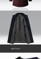 TFETTERS Brand Trench Coat Korean Fashion Business Casual Stand Collar Long Jackets for Men 2025 Autumn Windbreaker Winter Coats