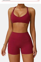 Sports Bra High  Support Women Gym Underwear Push-up Back Cross Yoga Crop Top Running Workout Fitness Pilates Solid Color