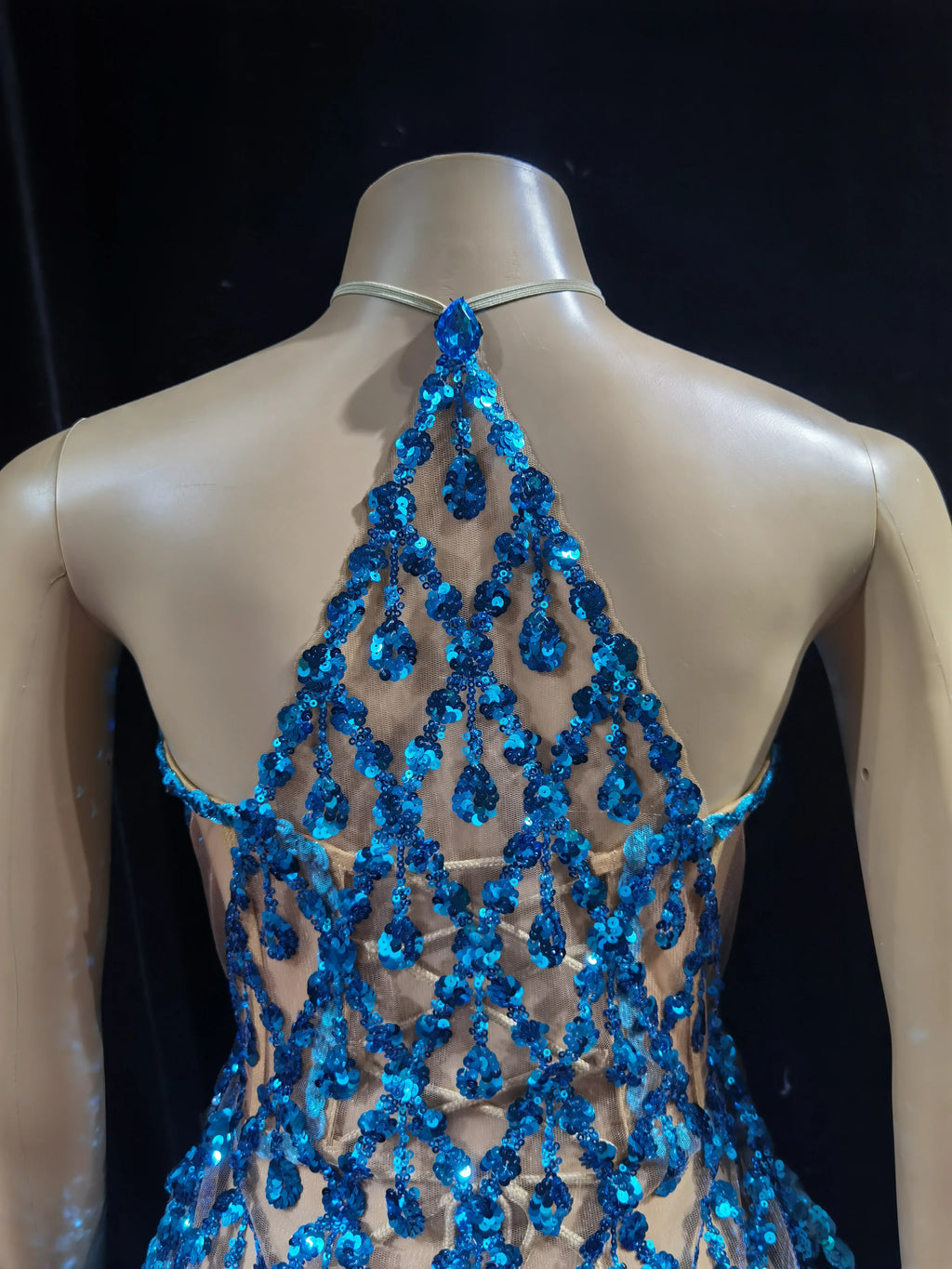 Luxurious Blue Diamond Sparkling Tassel Jazz Dance Performance Clothing Basketball Baby Performance Clothing Cheerleading Short