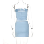 Dulzura Women 2026 Spring Tube Tops Mini Skirts Party Club Two Piece Matching Sets Vacation Outfits Wholesale Items For Business