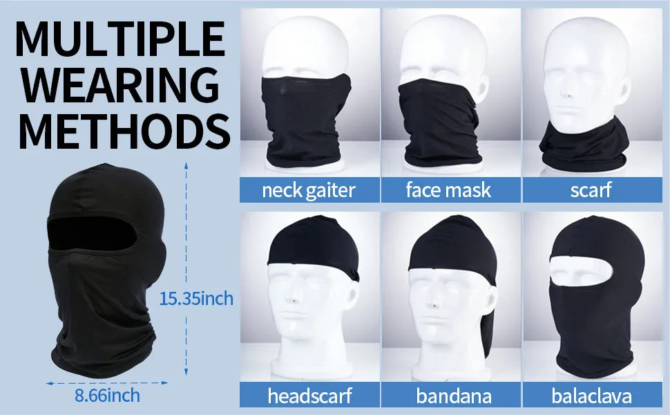 Ski Mask for Men Full Face Mask Balaclava Black Ski Masks Covering Neck Gaiter